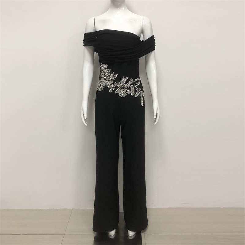 Schwarzer Kristall-Damen-Overa – Women'S Formal Jumpsuit Evening Wear Bewertung und Preis