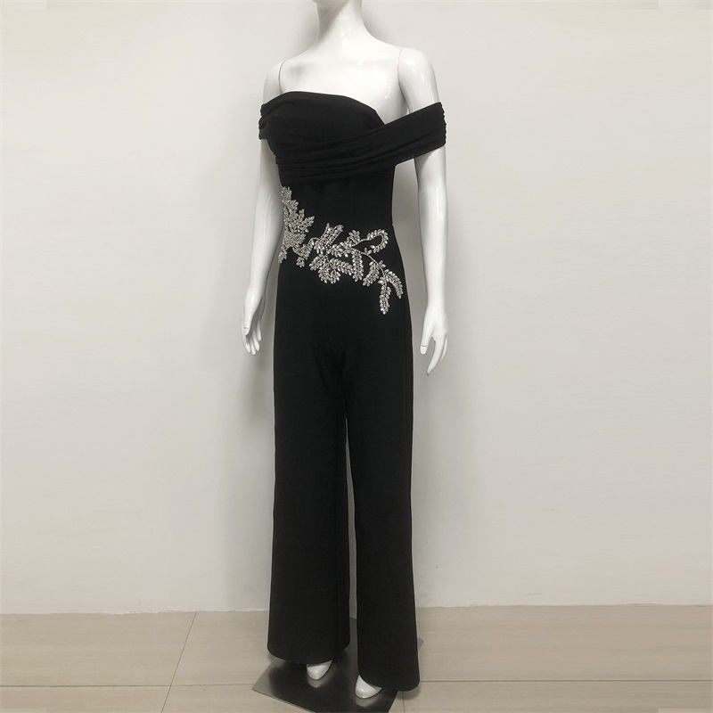 Schwarzer Kristall-Damen-Overa – Women'S Formal Jumpsuit Evening Wear Bewertung und Preis