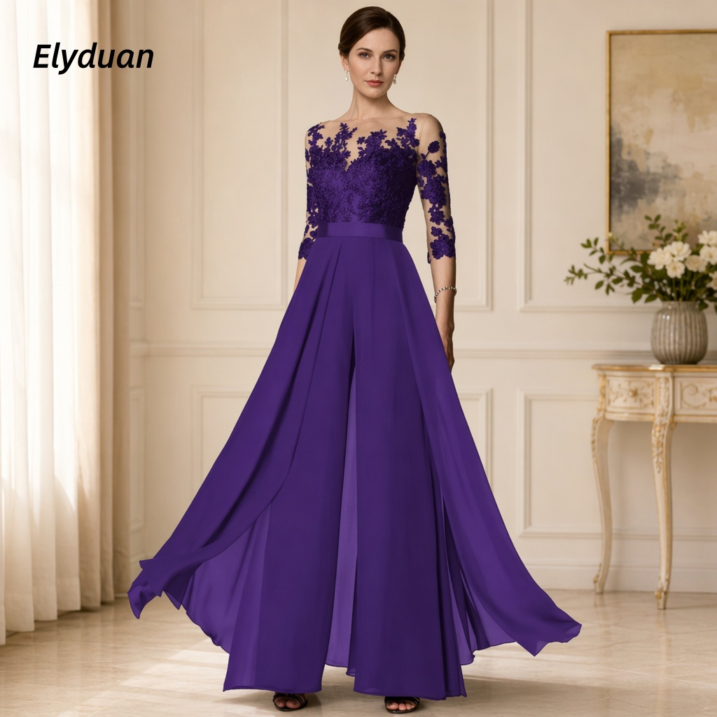 Lila Chiffon-Jumpsuits für Dam – Women'S Formal Jumpsuit Evening Wear Bewertung und Preis