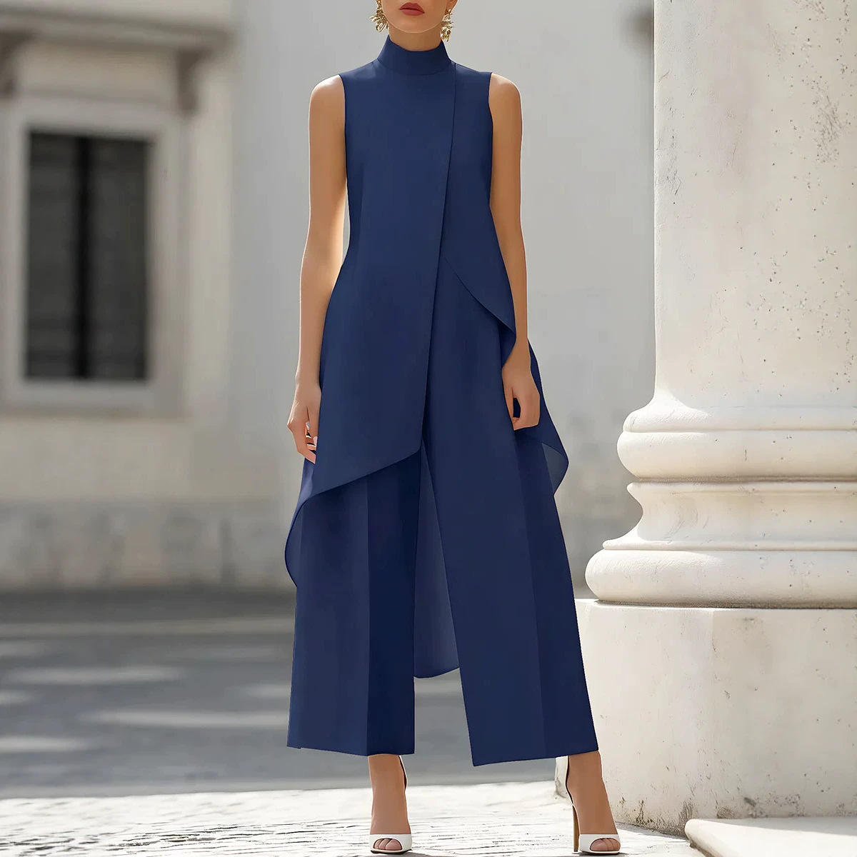 Ärmelloser Hochgeschlossener A – Women'S Formal Jumpsuit Evening Wear Bewertung und Preis